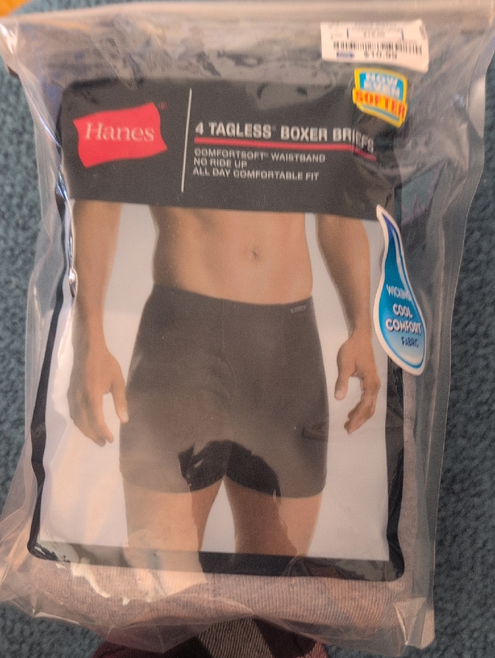 Hanes Men’s Black Tagless Boxer Briefs - 4 Pack